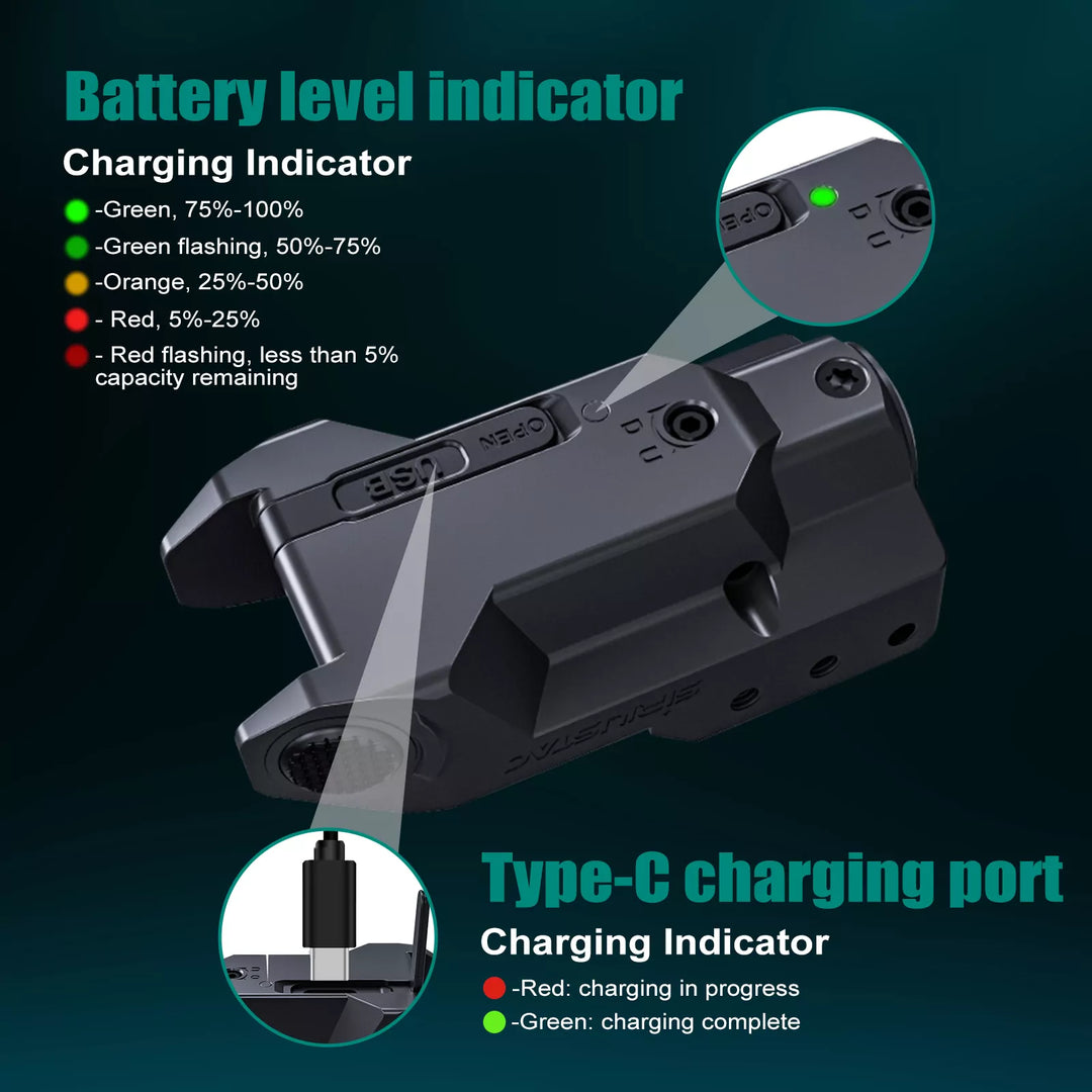 Micro Grønn Laser til Våpen - 21mm Rail - Oppladbar