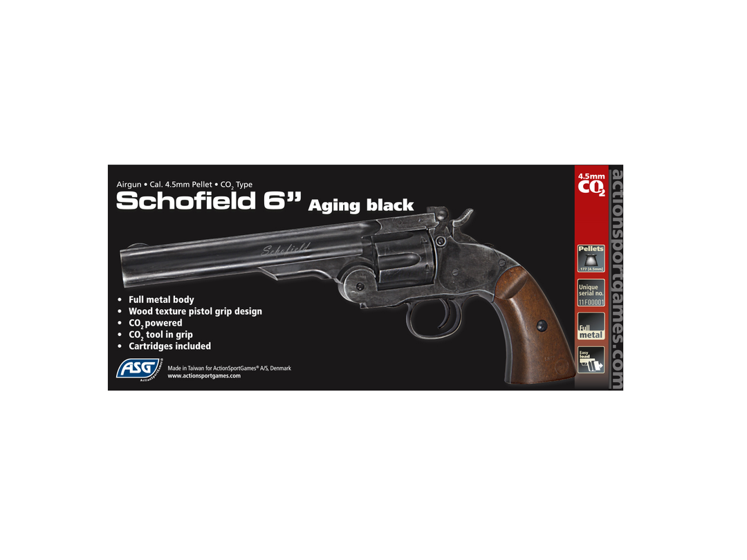 Schofield No.3 Revolver - 4.5mm Pellets - Aging Black