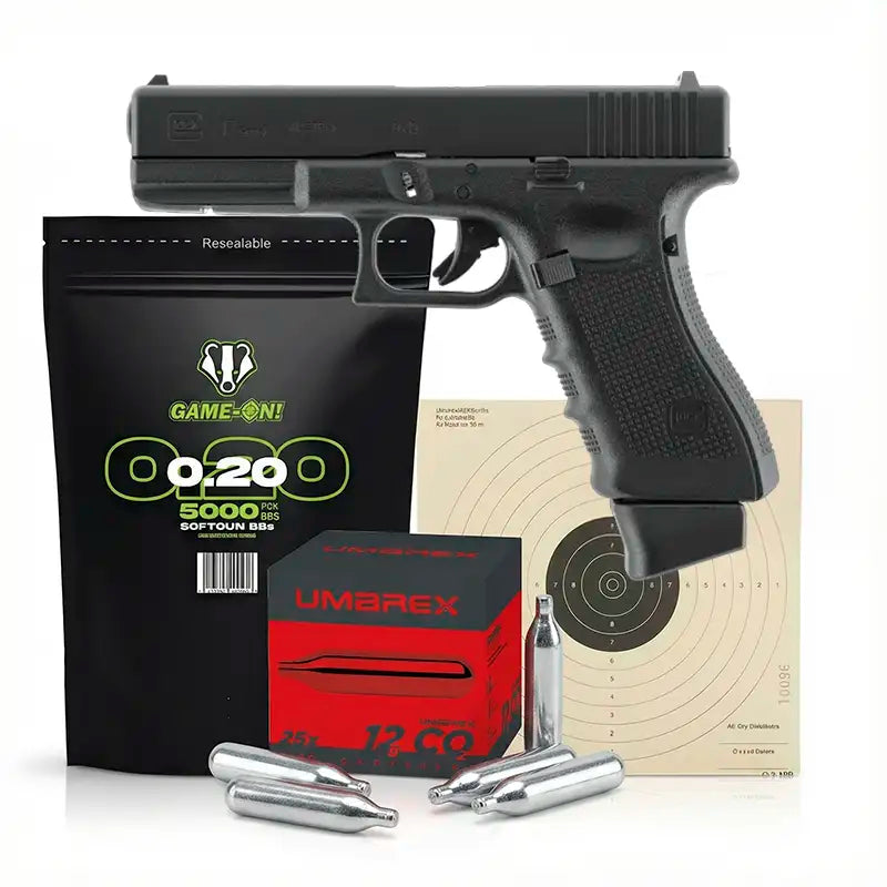 Softgun Glock 17 Gen 4 - CO2 Drevet Softgun Pistol - GBB - Pakkesett – Game-On.no
