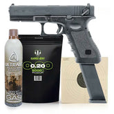 Glock 18C Semi/Fullauto Gass Softgun med Blowback - Pakkesett