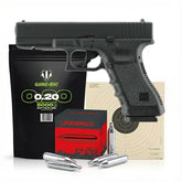 Glock 17 - Co2 drevet Softgunpistol med Blowback - Pakkesett
