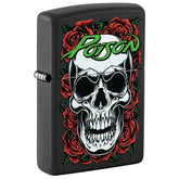 Zippo – Poison «Hodeskalle med Roser» Motiv – Black Matte Lighter