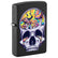 Zippo Lighter - Blacklight Skull Design - Matt Svart Lighter
