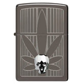 Zippo Lighter - Cannabis og 3D Hodeskalle