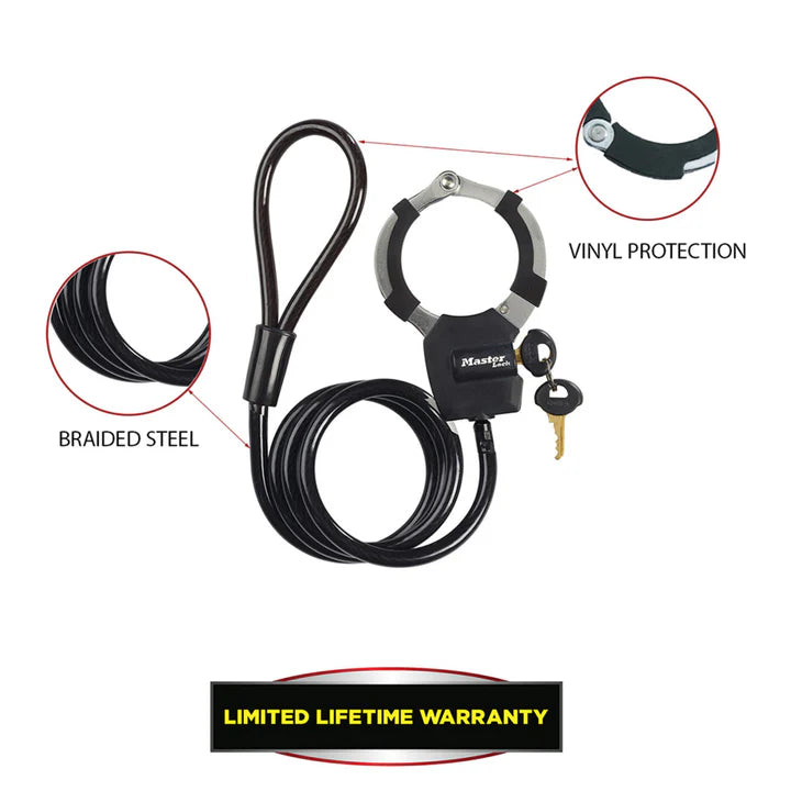 MasterLock - Street Cuff® Kabellås til EL-Sparkesykkel / Sykkel - Game-On.no