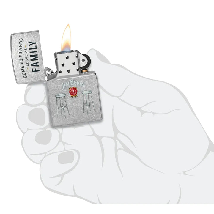 Zippo – Jim Beam® Barstools Motiv – Street Chrome Lighter - Game-On.no