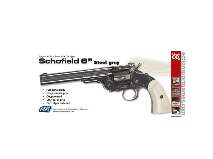 Schofield No. 3 Revolver - Full Metall - 4.5mm BB - Ivory Nickel