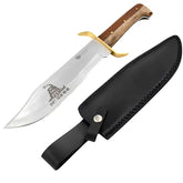 WT - Håndlaget Wood Bowie Kniv med Lærslire