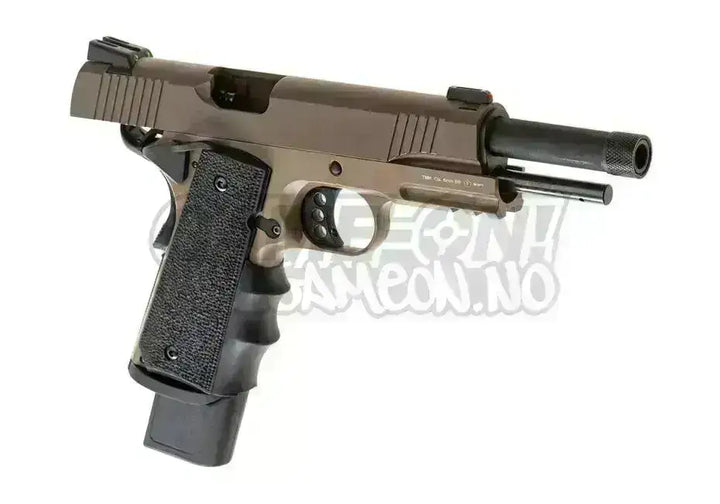 AA - 1911 Extended Gassdrevet Softgun Pistol - Desert - Game-On.no