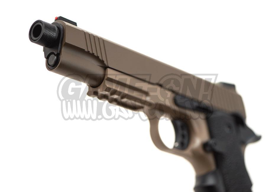 AA - 1911 Extended Gassdrevet Softgun Pistol - Desert - Game-On.no