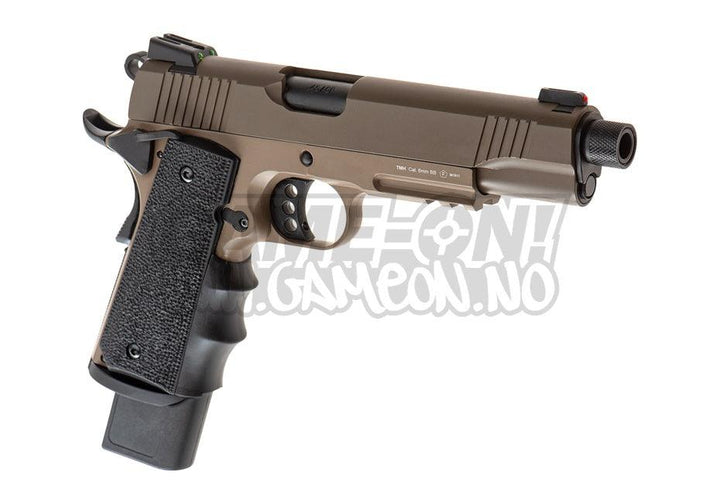 AA - 1911 Extended Gassdrevet Softgun Pistol - Desert - Game-On.no