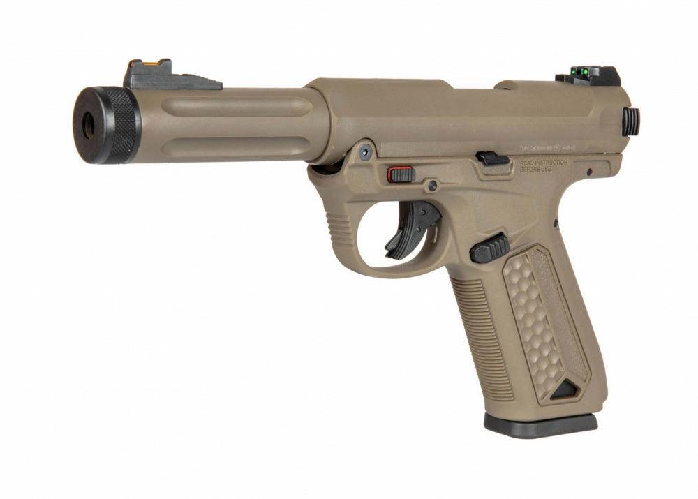 Action Army - AAP-01 Assassin Semi/Fullauto Softgun Pistol - Tan - Game-On.no