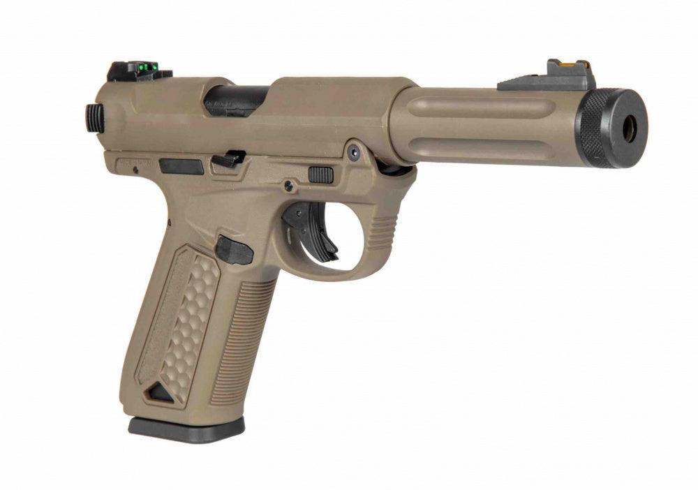 Action Army - AAP-01 Assassin Semi/Fullauto Softgun Pistol - Tan - Game-On.no