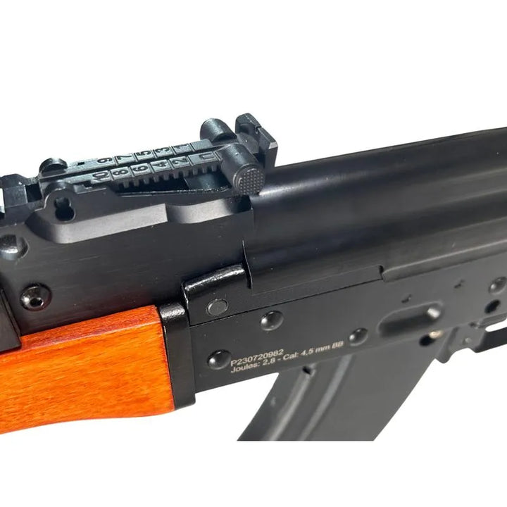AKM/AK47 CO2 Drevet Luftgevær Full Metall og Tre - 4.5mm BB - Game-On.no