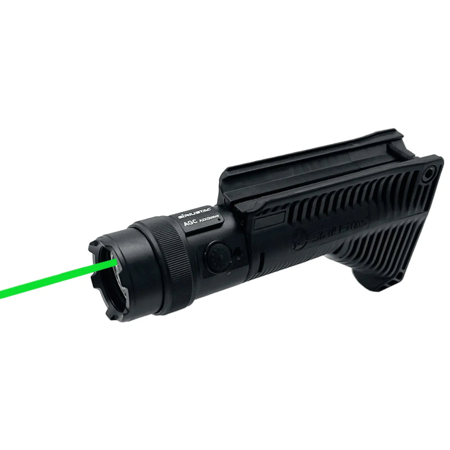 Angular Frontgrep med Grønn Laser og Lykt (1600 Lumen) - 21mm Rail - Game-On.no