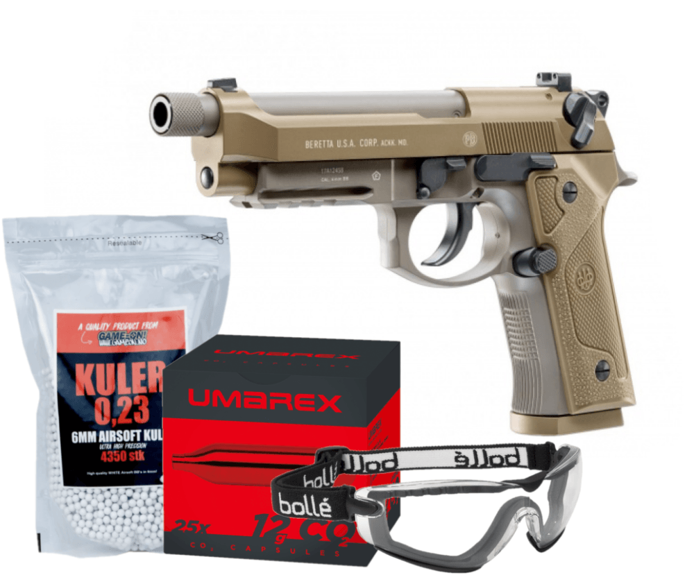 Beretta M9 A3 FDE - Co2 Softgun Pakkesett - Game-On.no