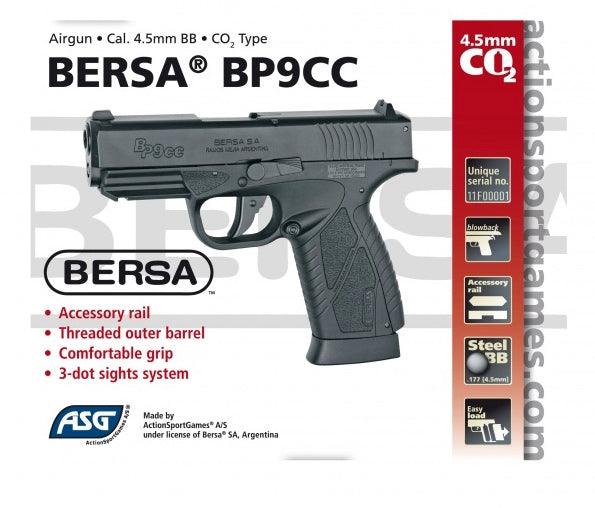 Bersa BP9CC Co2 Drevet Softgunpistol uten Blowback - Game-On.no