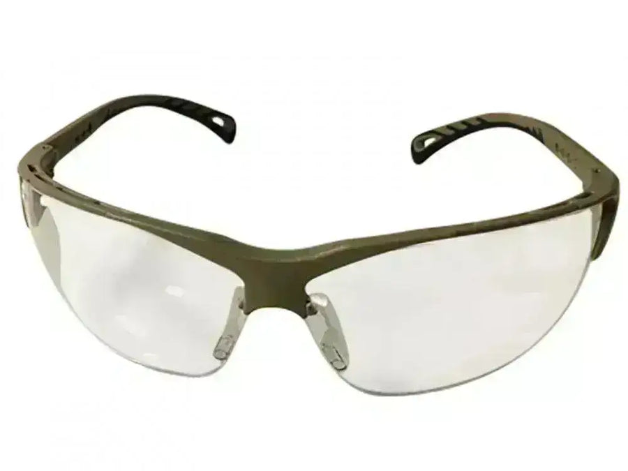 Beskyttelsesbriller - Justerbare - Klart Glass med Tan Ramme - Game-On.no