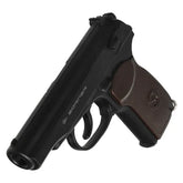 Borner Makarov PM1 CO2 luftpistol, skråbilde med løp og skaftplate