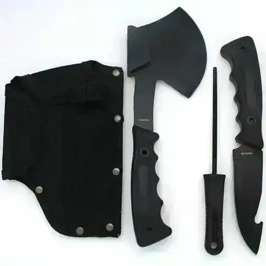 Camping Sett med Øks, Kniv og Knivsliper - Game-On.no