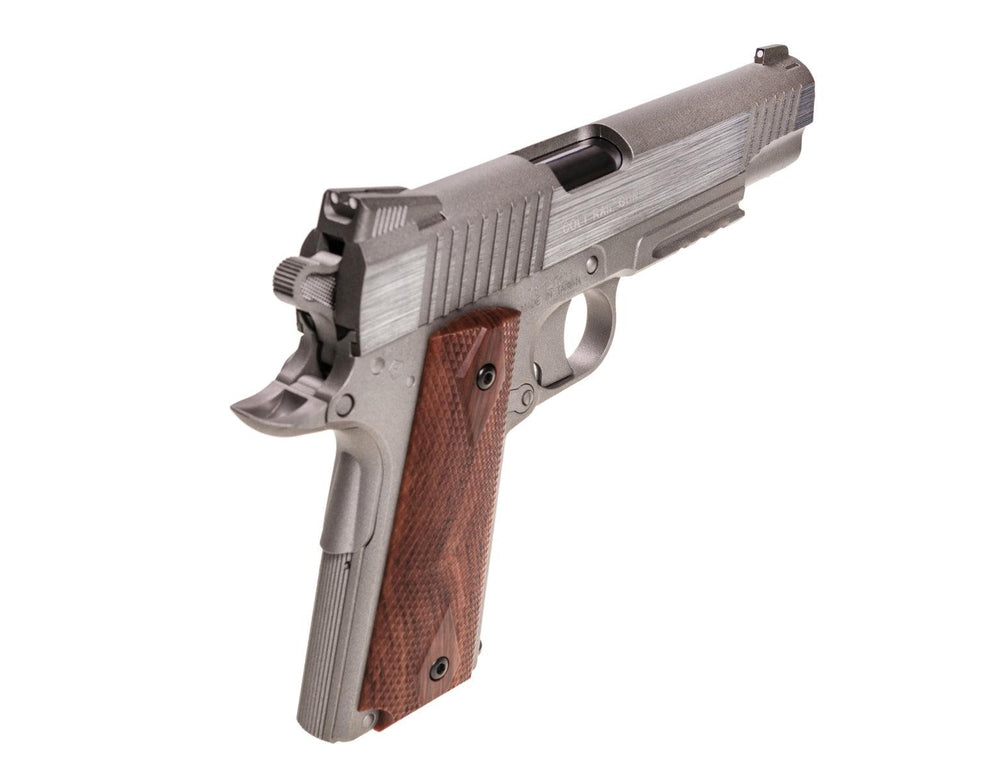 Colt 1911 Rail - Co2 drevet Softgun uten Blowback - Sølv - Game-On.no