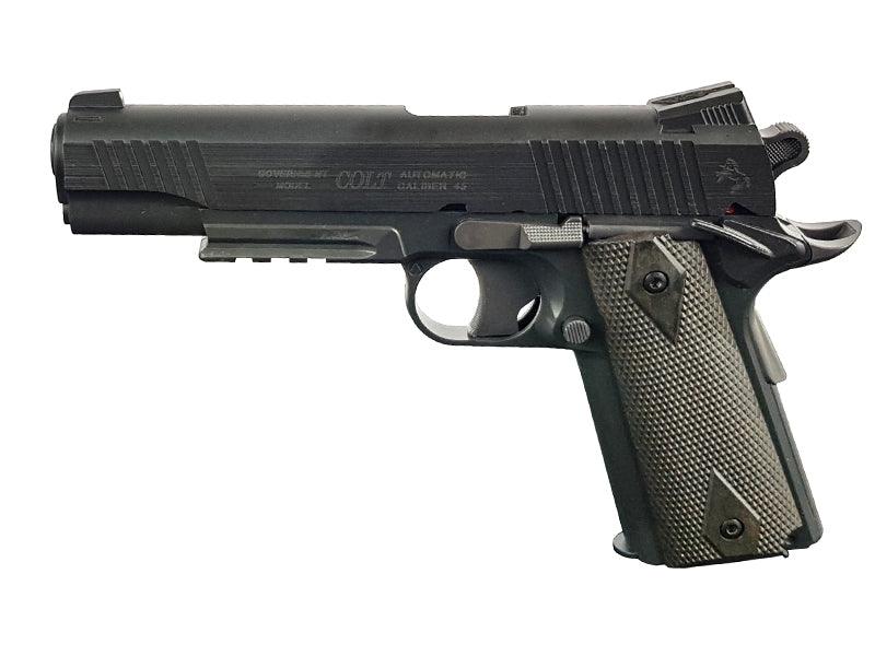 Colt 1911 Rail - Co2 drevet Softgun uten Blowback - Svart - Game-On.no