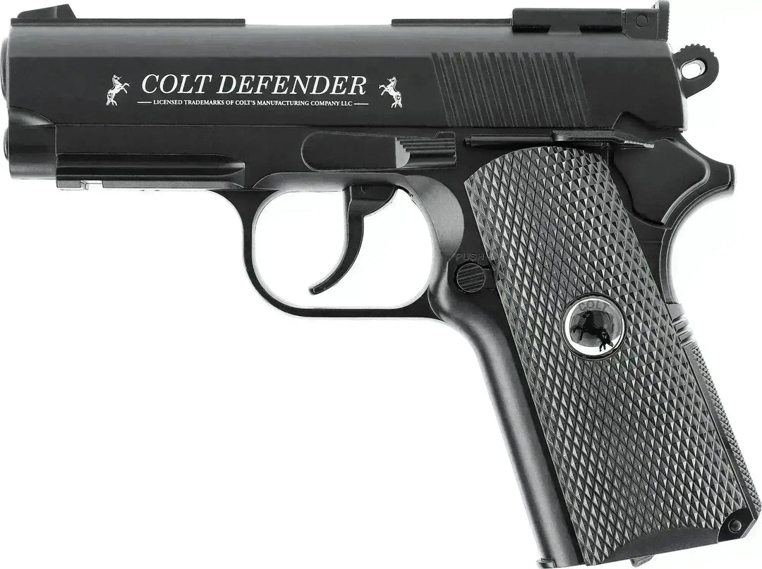 Colt Defender 4.5 mm Co2 Luftpistol Sort – Fullmetall og 16 skudds magasin - Game-On.no