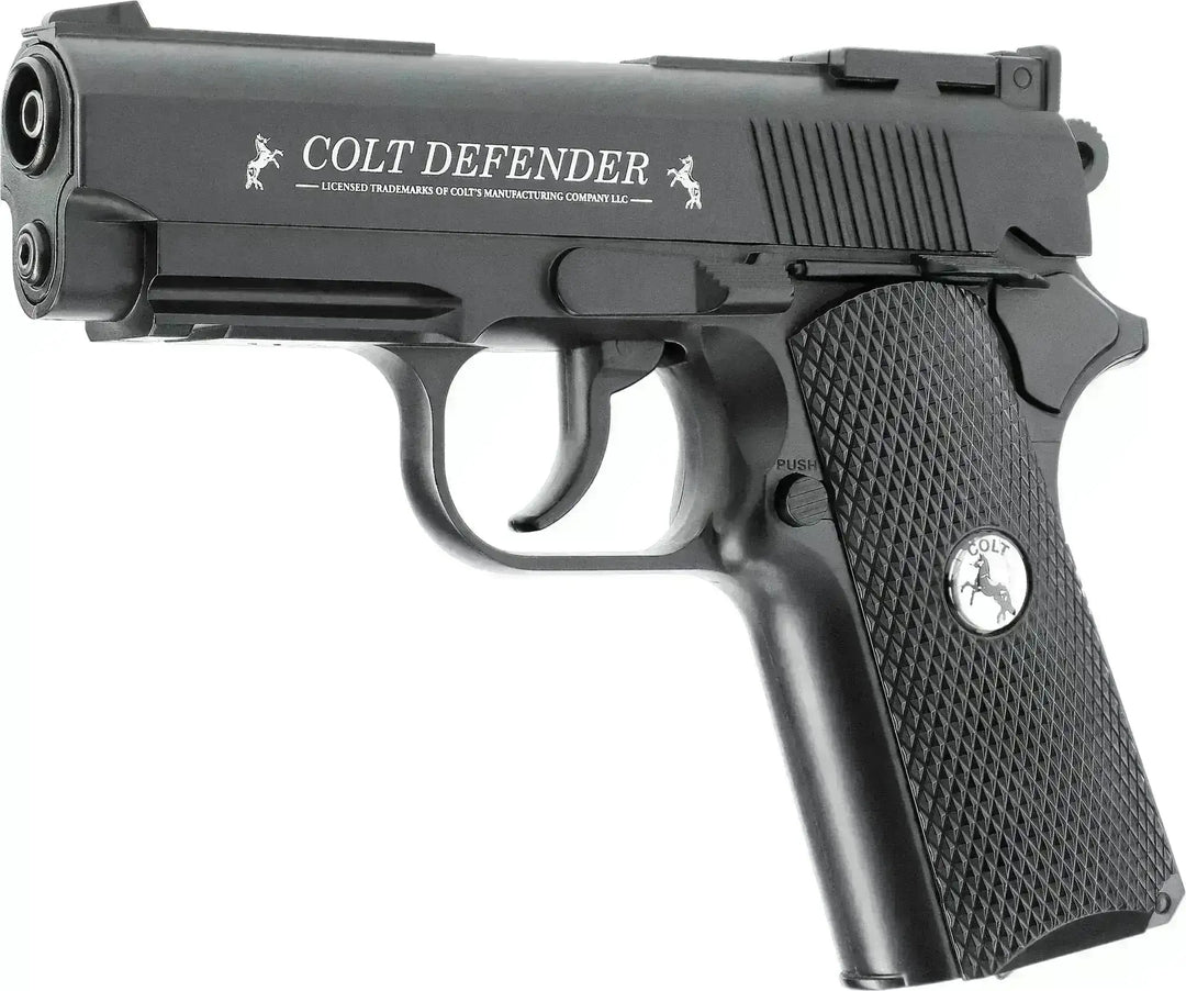 Colt Defender 4.5 mm Co2 Luftpistol Sort – Fullmetall og 16 skudds magasin - Game-On.no