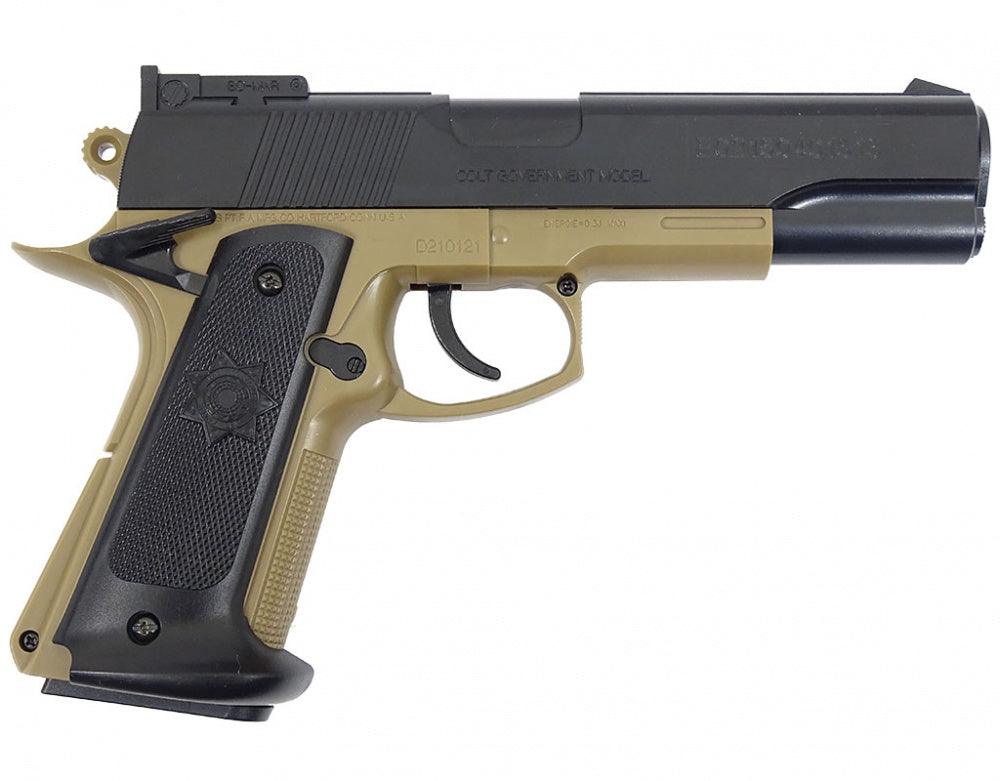 Colt MK IV - Fjærdrevet Softgunpistol - Svart/Tan - Game-On.no