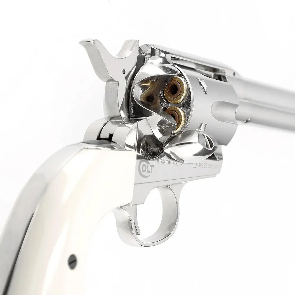 Colt Peacemaker SAA .45 - 4.5mm BB - Nickel - Game-On.no