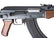 Cyma CM028S AKS47 Elektrisk Softgun m/Foldekolbe - Sort/Brun - detalj av receiver og pistolgrep
