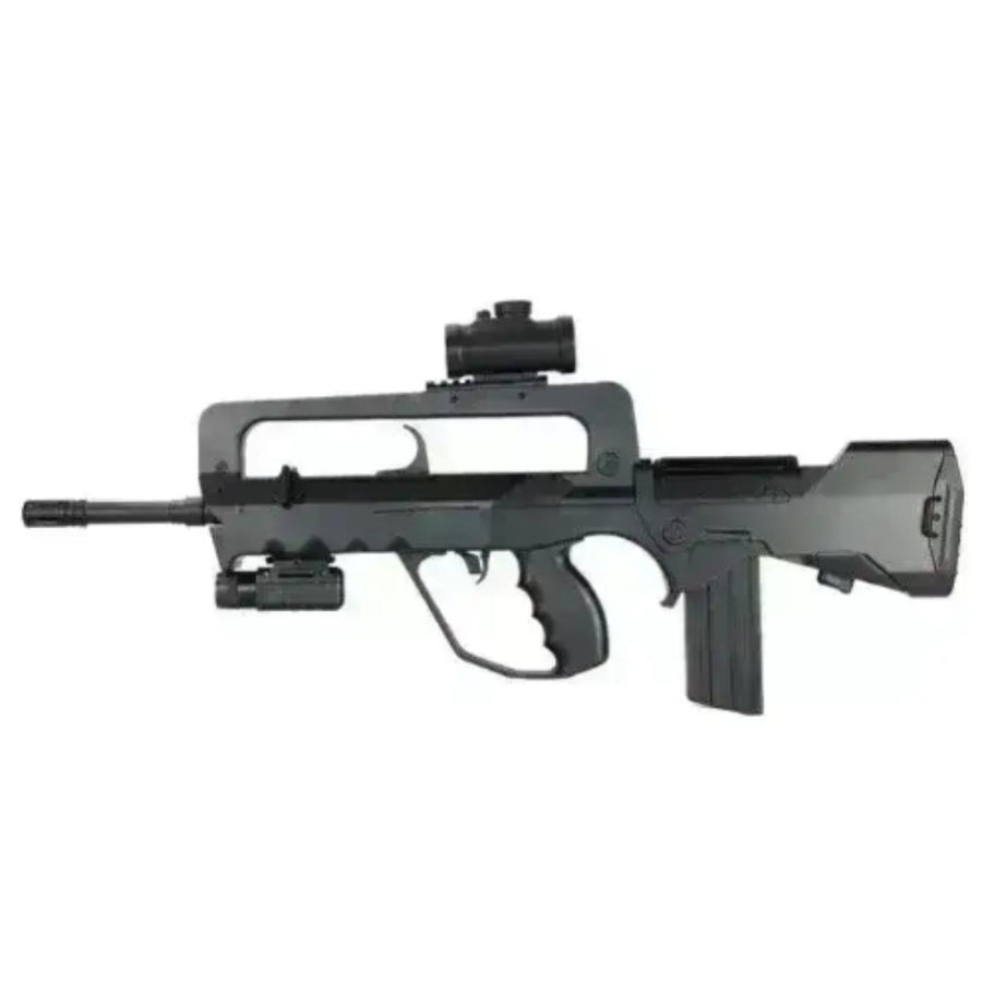 DE - Famas Springer Softgun Rifle med Tilbehør - Svart - Game-On.no
