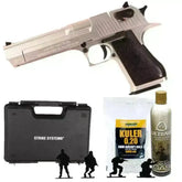 Desert Eagle .50AE Gassdrevet Airsoft pistol - Sølv - PAKKE - Game-On.no