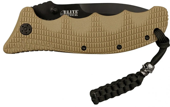 Elite Tactical - USMC Alpha Foldekniv - Tan - Game-On.no