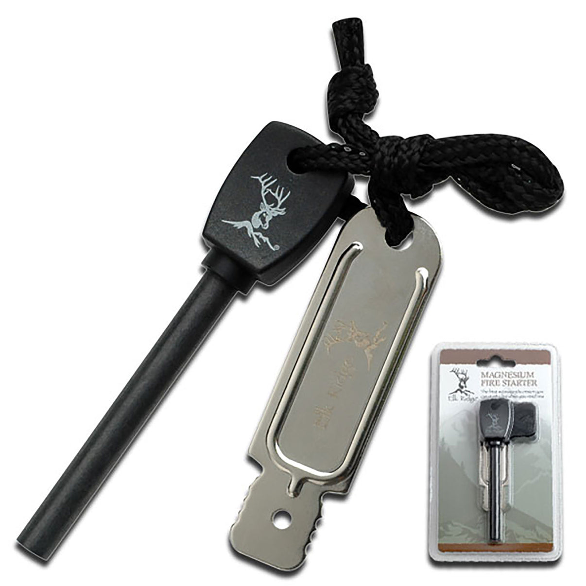Elk Ridge - Tennstål - Magnesium Fire-Starter for Opptenning - Game-On.no