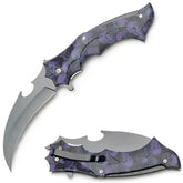 Foldekniv med Hawkbill Blad - Lilla Hodeskallemotiv - Game-On.no