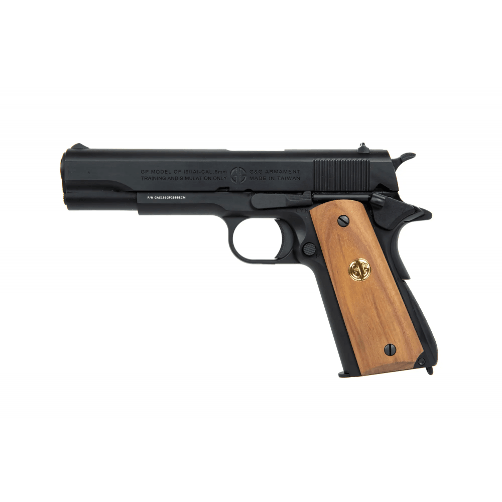 G&G GPM1911 GP2 Airsoftpistol med Blowback - Metall & Tre - Game-On.no