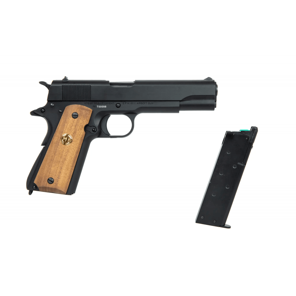 G&G GPM1911 GP2 Airsoftpistol med Blowback - Metall & Tre - Game-On.no