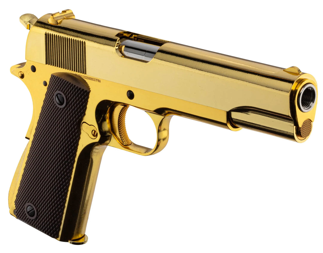 GE - 1911 Full Gold Edition - Gassdrevet Softgunpistol med Blowback - Game-On.no