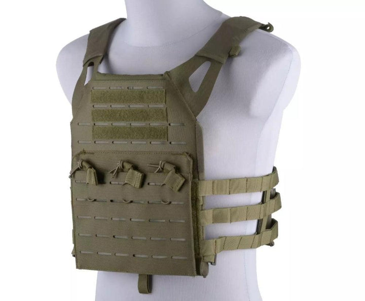 GFC - Jump-type Laser Cut Plate Carrier - Oliven med Plater inkl - Game-On.no