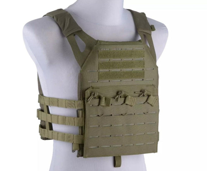 GFC - Jump-type Laser Cut Plate Carrier - Oliven med Plater inkl - Game-On.no