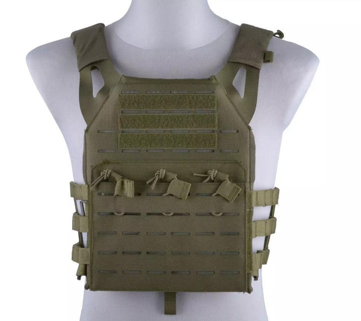 GFC - Jump-type Laser Cut Plate Carrier - Oliven med Plater inkl - Game-On.no