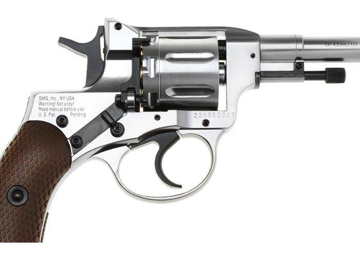 Gletcher - 1895 Nagant Revolver Full Metall - 4.5mm BB - Silver - Game-On.no