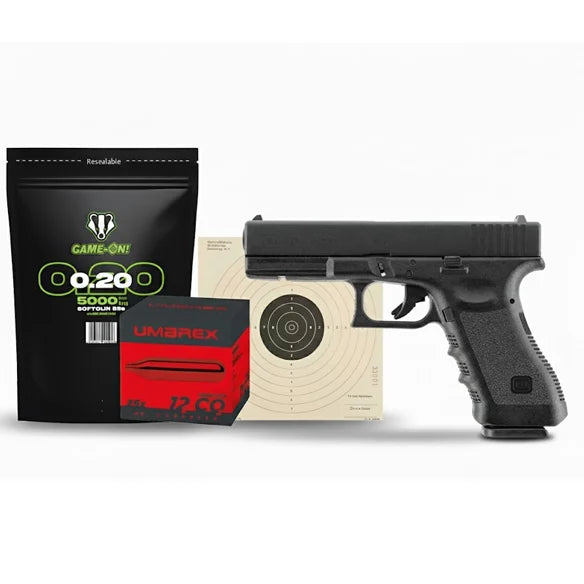 Glock 17 green gas komplett startpakke - 1 flaske gass & 5000 kuler ...