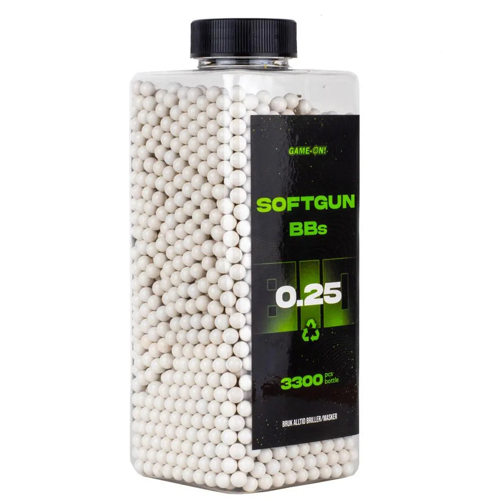 GO! BIO Softgunkuler - 0.25g - Flaske med 3300stk - Game-On.no