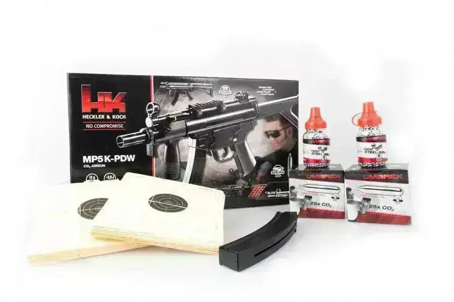 H&K MP5K PDW Co2 Maskin Pistol StorPakke - 4.5mm BB - Game-On.no