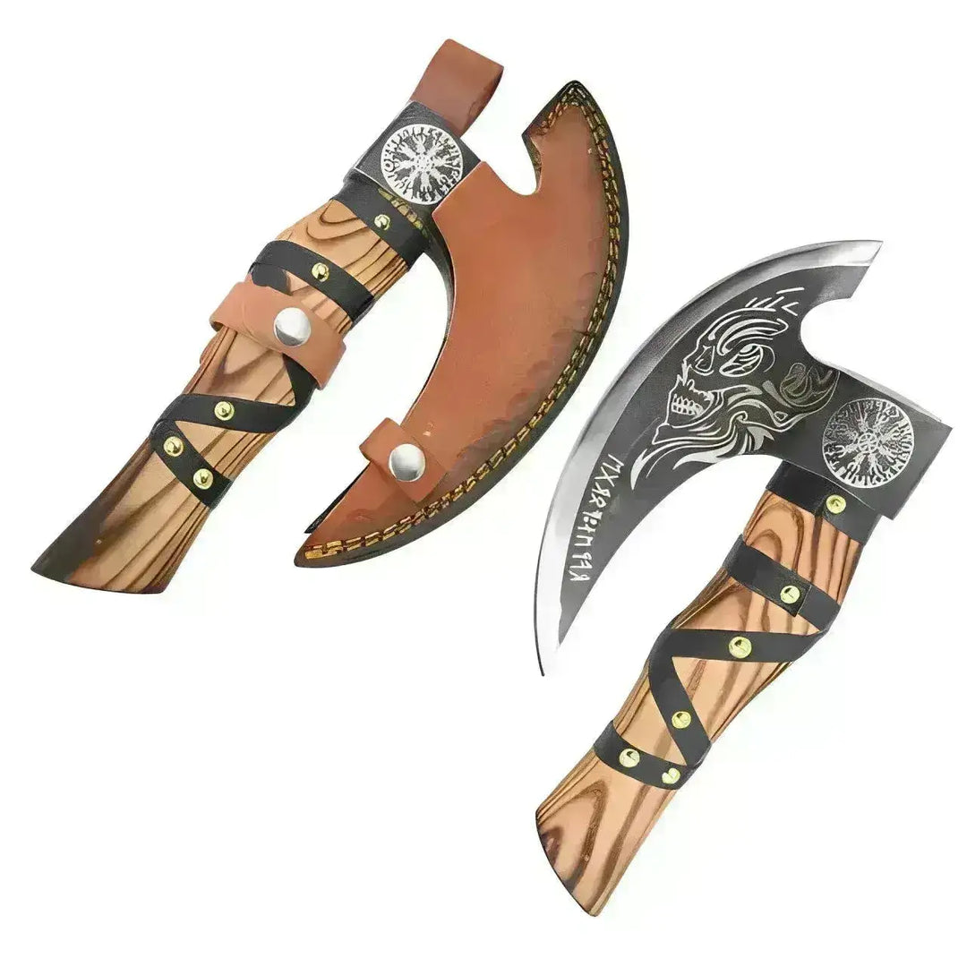 Håndlaget Pizzakutter / Øks i Karbonstål - Norrøn - Game-On.no