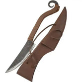 Håndsmidd Middelalderkniv med Slire – Karbonstålblad og Lærhåndtak - Game-On.no