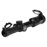 Element Helix HD 1-8x24 LPVO med åpne linsedeksler, skrått forfra