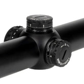 Element Helix HD 1-8x24 LPVO, nærbilde av tårn og belysningsskive